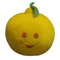 Cute smiling yellow apple plush toy